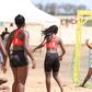 Beach Handball players in action