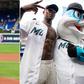 Ahead of the fight against Alex Pereira, Israel Adesanya arrives in Miami and throws the first pitch for the Marlins.