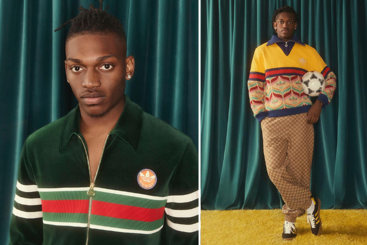 AC Milan star Rafael Leao poses for Adidas Originals x Gucci collection