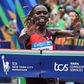 Sharon Lokedi cuts the tape at the 2022 New York City Marathon