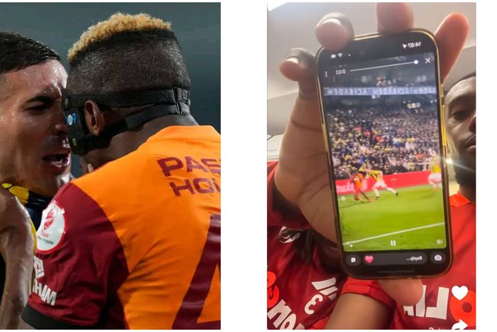 Victor Osimhen during the heated exchange.