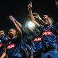 Hafiz Ibrahim celebrates the historic win with his Reims teammates. (Photo Credit: Reims/X)