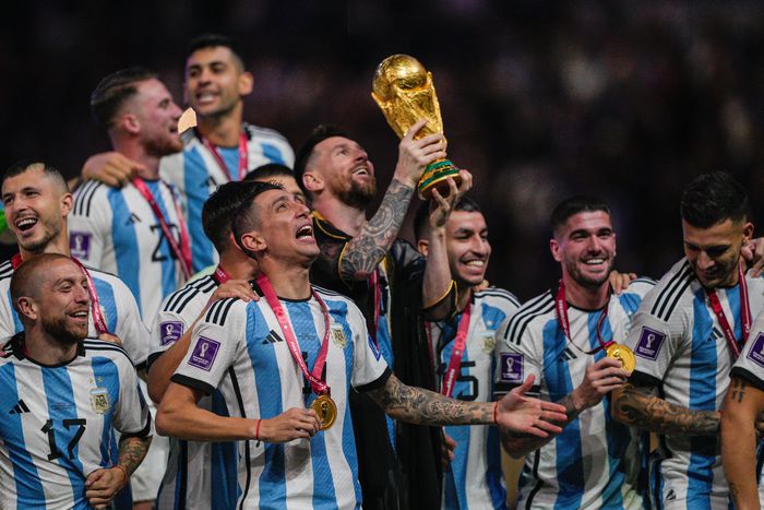 Pulse Sports Kenya. Argentina Captain Lionel Messi guides the team in lifting the World Cup during the 2022 edition.