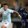 Lautaro Martinez of Inter Milan in action against Verona.