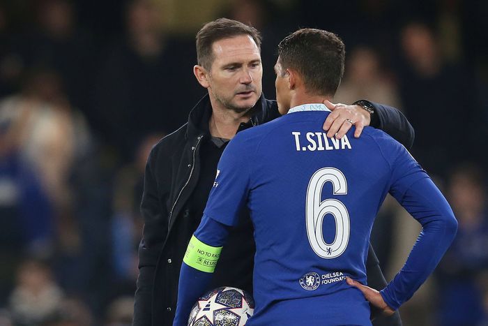Thiago Silva and Frank Lampard of Chelsea.