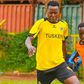 Tusker's Michael Kibwage contests for the ball with Nairobi City Stars' Mohammed Kilume during their 0-0 draw at the Ruaraka grounds on Wednesday.