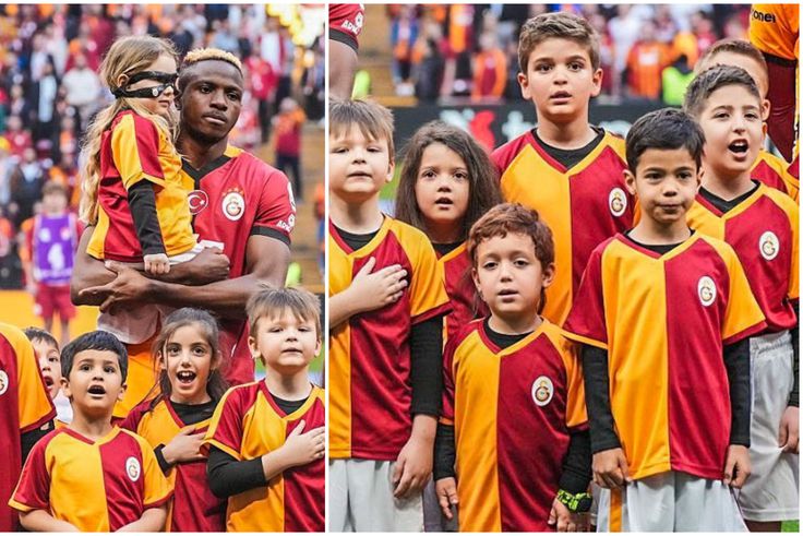 Osimhen-Mania: Masked mini-fan steals show as young mascots swarm Gala's Nigerian hero