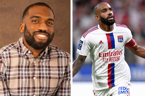 Reactions as Nigerian athlete finds his look-alike in footballer Alexandre Lacazette
