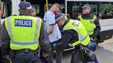 Out of order! Football fan arrested for wearing ’97 not enough’ shirt at FA Cup final