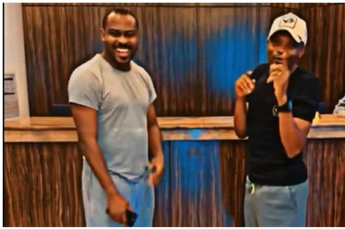 Super Eagles of Nigeria legends Ahmed Musa and Vincent Enyeama embrace at Reunion.