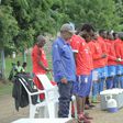 Bandari coach Twahir Muhiddin and players at the bench.
