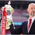 Erik Ten Hag with the Emirates FA Cup Manchester United won last season.
