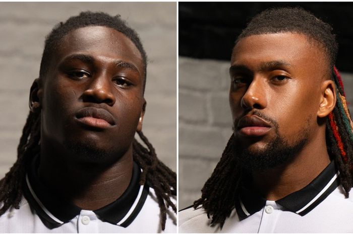Nigerian players Calvin Bassey and Alex Iwobi in their new Fulham kits.