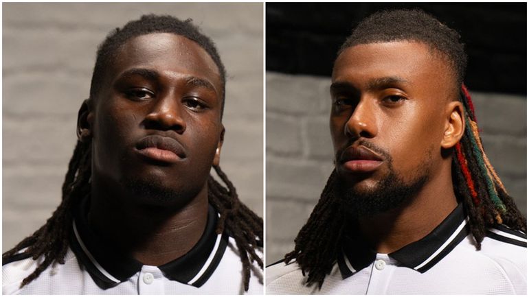 Nigerian players Calvin Bassey and Alex Iwobi in their new Fulham kits.
