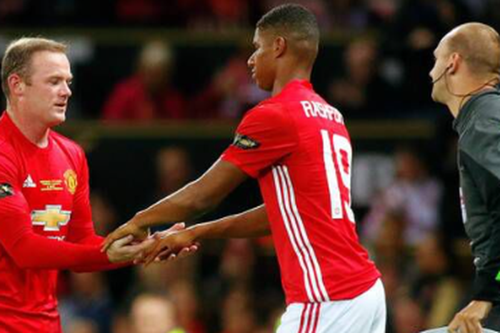 Wayne Rooney and Marcus Rashford playing for Manchester United | Imago