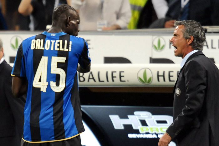 Jose Mourinho Mario Balotelli Inter Milan