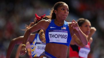 Gabby Thomas cruises into semi-final to set up showdown with Julien Alfred for Olympics 200m gold medal