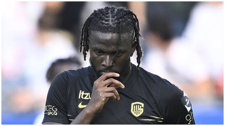 Tolu Arokodare celebrates his goal against Leuven.