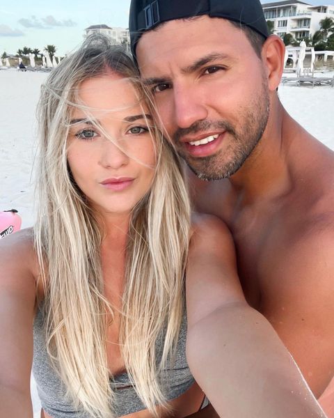 Sergio Aguero and his girlfriend || Photo Credit: The Sun