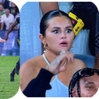 Selena Gomez reaction to Messi's chance saved || Photo Credit: The Sun and Imago || Created by Stephen