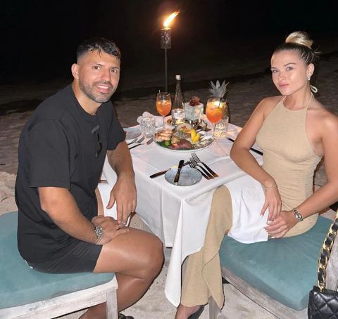 Sergio Aguero and his girlfriend Sofia Calzetti || Photo Credit: The Sun