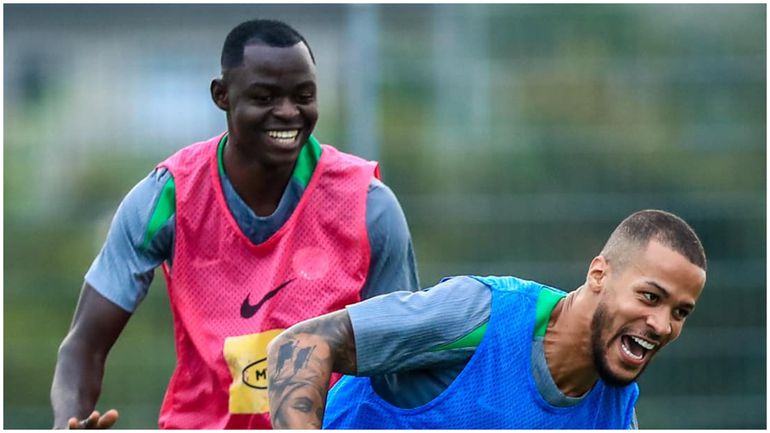 William Troost-Ekong in training with Benjamin Tanimu.