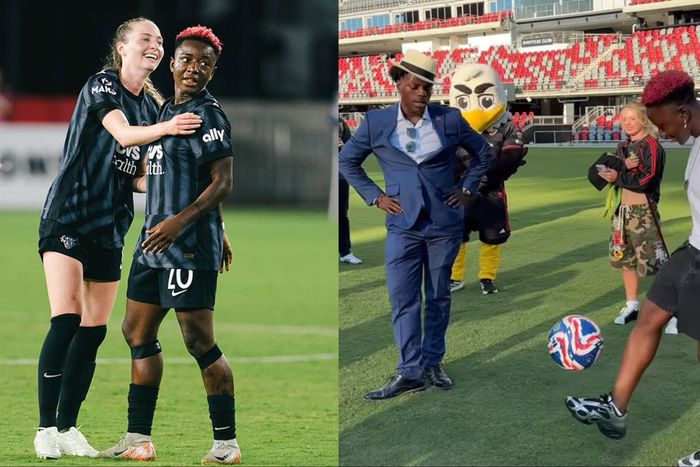 Watch Super Falcons star Deborah Abiodun beat IShowSpeed in a ball-juggling contest and tell him to visit Abuja and Lagos.