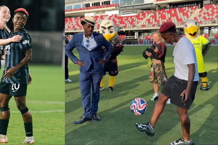 Watch Super Falcons star Deborah Abiodun beat IShowSpeed in a ball-juggling contest and tell him to visit Abuja and Lagos.