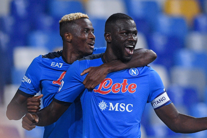 Kalidou Koulibaly of SSC Napoli celebrates after scoring second goal with Victor Osimhen || Image credit: Imago