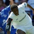 Mikel Arteta squaring up against J.J Okocha in the Premier League || Image credit: Imago