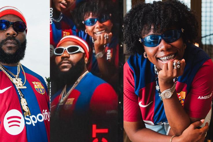 Nigerian Afrobeat stars Teni and Odumodublvck headline Barca African Connect Spotify playlist. X/Barcelona