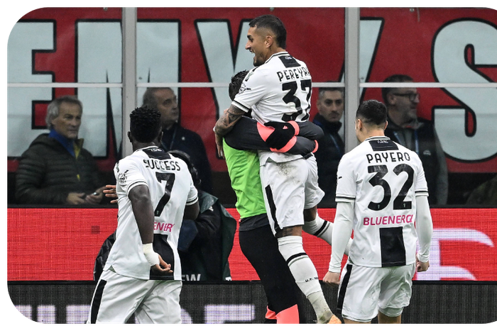 Udinese secure a victory over AC Milan