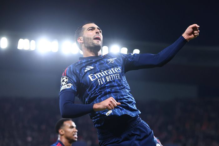 Mikel Merino celebrates scoring for Arsenal | Imago