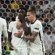 England players console Bukayo Saka after his penalty miss in Euro 2020