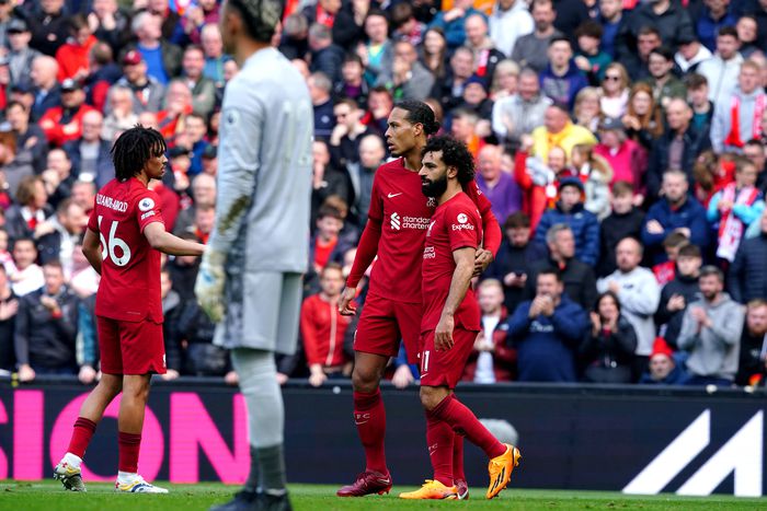 Mohamed Salah, Virgil van Dijk and Trent Alexander-Arnold