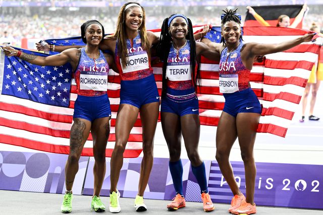 Gabby Thomas, Sha'Carri Richardson, Twanisha Terry and Melisa Jefferson.