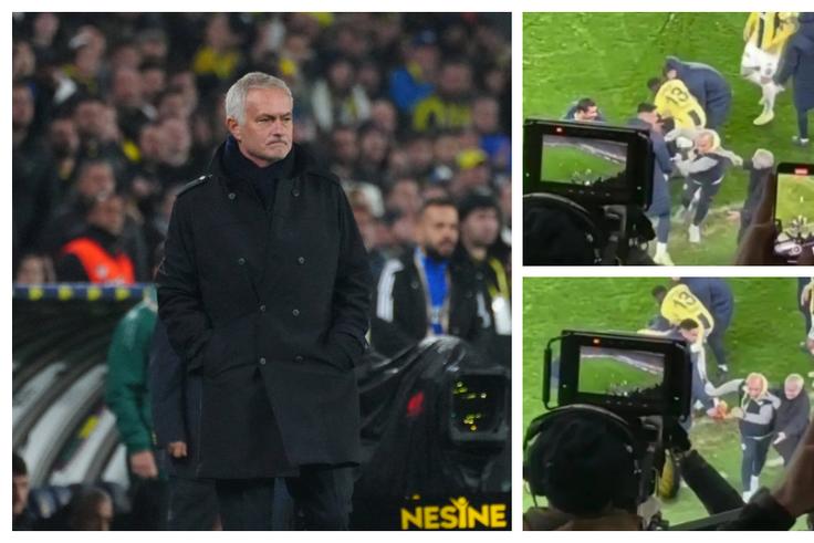 Mourinho drags assistant manager by the neck