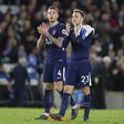 Tottenham Hotspur Toby Alderweireld of Tottenham and Christian Eriksen of Tottenham applaud the fans