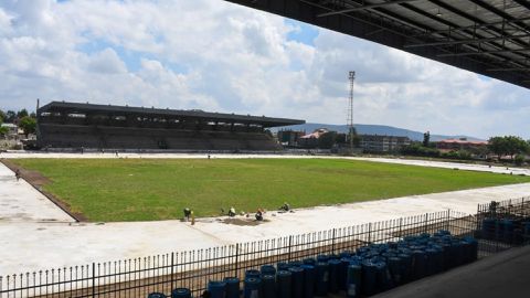 Afraha Stadium renovation gathers pace with laying of tartan track [PHOTOS]