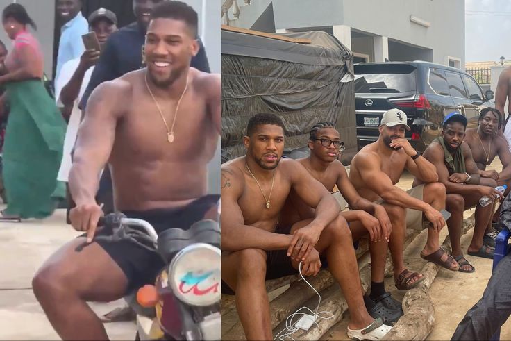 Nigerian-born boxer Anthony Joshua turns Okada rider, enjoys time with family in Ogun State.