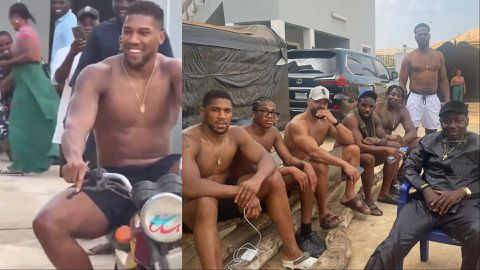 Anthony Joshua turns Okada rider: Nigerian-born boxer enjoys time with family