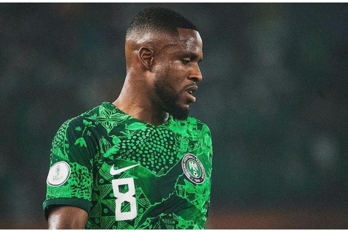 Super Eagles midfield star, Frank Onyeka, during the game against Angola.