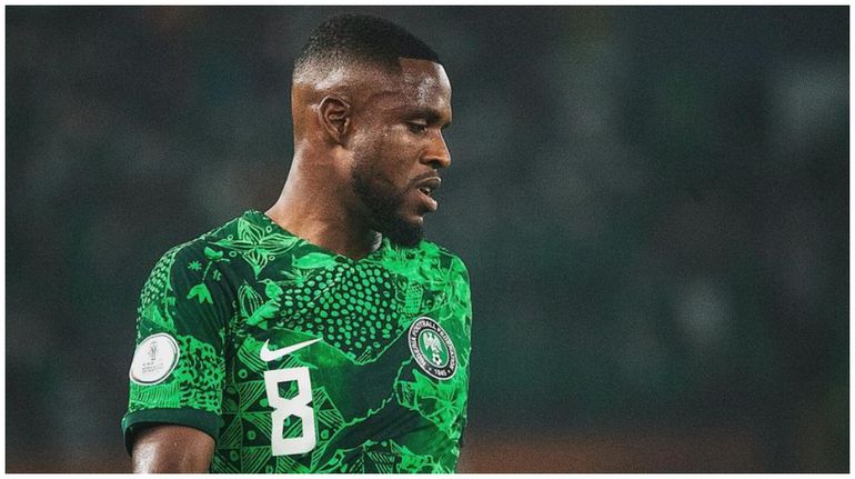 Super Eagles midfield star, Frank Onyeka, during the game against Angola.