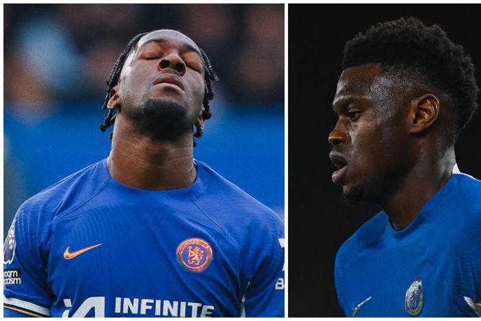 Axel Disasi and Benoit Badiashile of Chelsea.