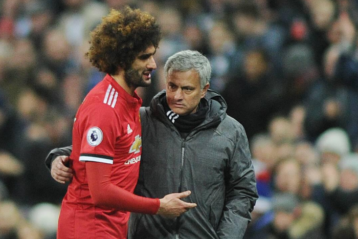 Jose Mourinho communicating with Marouane Fellaini during their time at Manchester United || Image credit: Imago