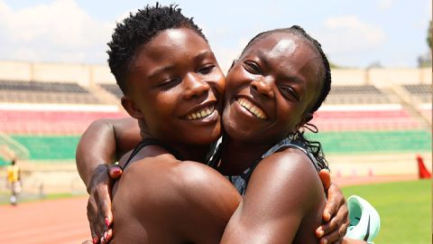 Mary Moraa showers sprint sensation Esther Mbagari after issuing surprise gift
