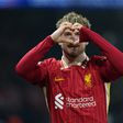 Harvey Elliott celebrates scoring for Liverpool || Imago