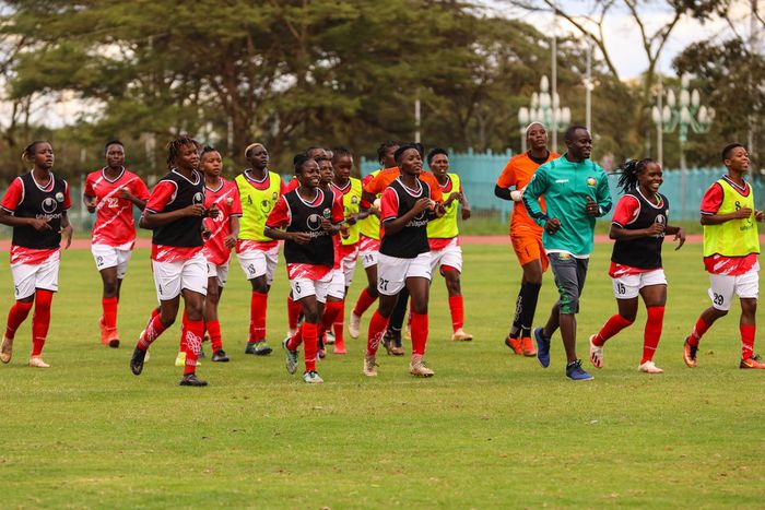 Harambee Starlets during a training session
