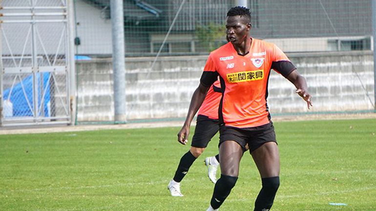 Sagan Tosu midfielder Anthony Akumu in a past training session for the club.