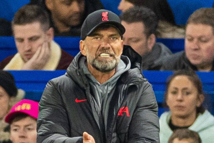 Liverpool manager Jurgen Klopp gestures during match against Chelsea.